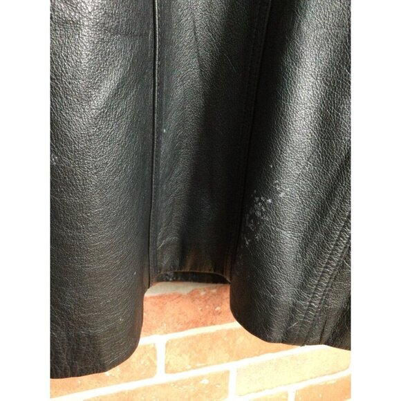 VTG Jacqueline Ferrar Womens Full Length Long Leather Coat Black Size Small Goth - Picture 8 of 10